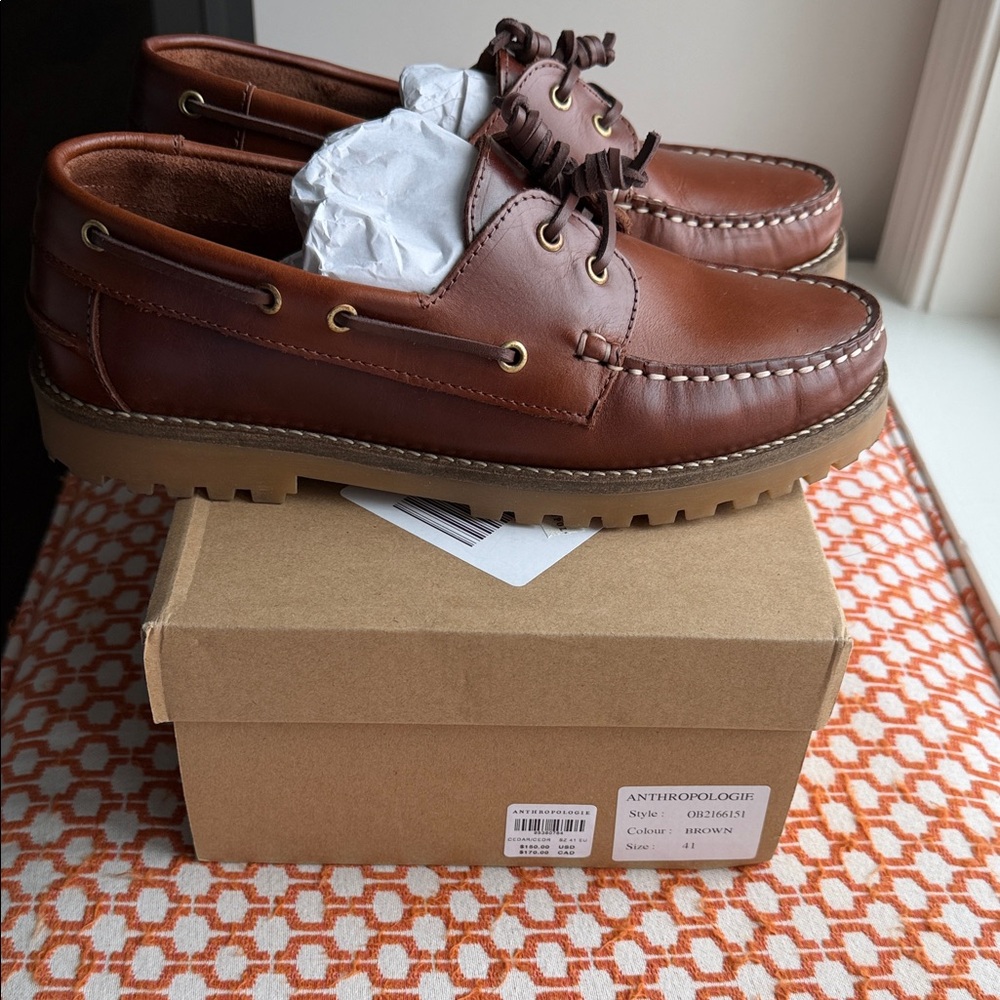 Anthropologie Leather Boat shoes